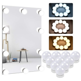 Unisun Kit Lumière de Miroir avec 10 Ampoules LED et Cordon USB