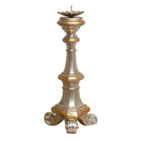 Chandelier en Bois Argenté Biscottini - Élégance Artisanale Italienne