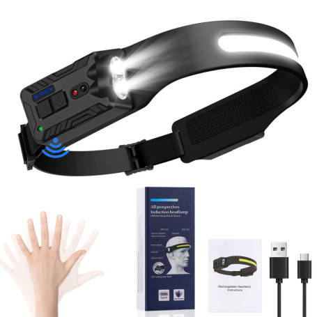 Lampe Frontale Rechargeable Oderra LED Ultra Puissante - 8 Modes d'Éclairage