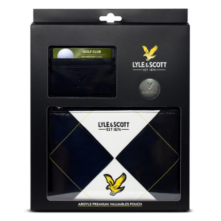 Pochette Argyle Lyle & Scott en Cuir pour Golfeur - Élégance et Praticité