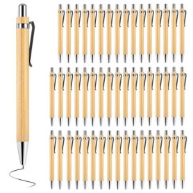 Lot de 50 Stylos à Bille en Bois MEGYAD - Écriture Écologique et Durable