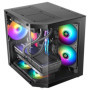 Boîtier Gaming MicroATX Mars Gaming MC-3TLITE avec Triple Verre Trempé et Ventilateur FRGB