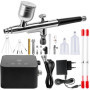Kit Aérographe Professionnel avec Compresseur Portable - Double Action et Accessoires Inclus