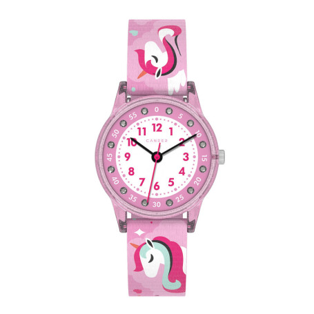 Montre pour Enfant Cander Berlin Licorne Rose Paillettes - Étanche 3 ATM