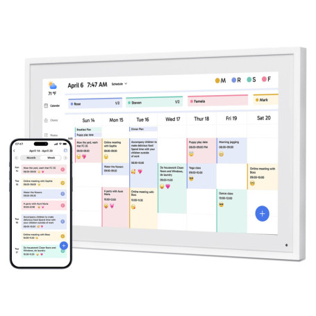 Calendrier Numérique Dragon Touch 21,5" - Écran Tactile FHD Blanc