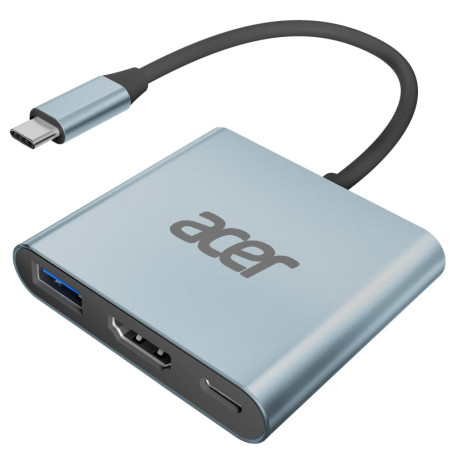 Adaptateur USB C vers HDMI 4K Acer - Hub Multiport 3en1 avec Charge Rapide 100W