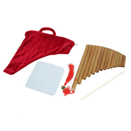 Flûte de Pan Traditionnelle Chinoise en Bambou avec Outils de Nettoyage