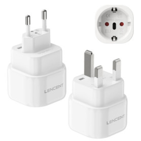 Adaptateur de Voyage LENCENT Type C et G pour l'île Maurice
