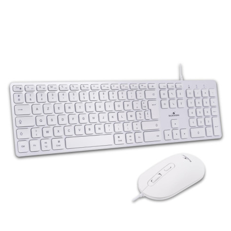 Pack Clavier et Souris Filaire Bluestork pour Mac - Design Blanc