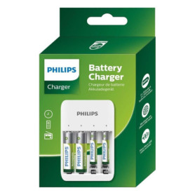Chargeur Universel Philips pour Piles Rechargeables avec 4 Piles Incluses