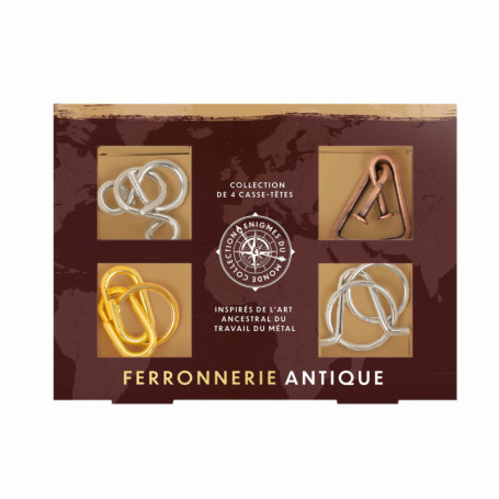 Professor PUZZLE - Set de 4 Casse-têtes Métalliques Inspirés des Civilisations Anciennes