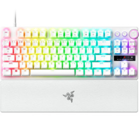 Clavier Razer Huntsman V3 Pro TKL - Gamer Optique Blanc avec Molette Multifonction