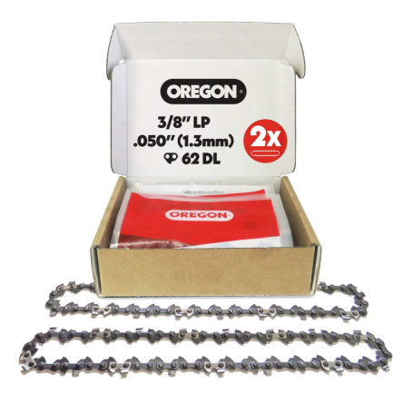 Lot de 2 Chaînes de Tronçonneuse Oregon 3/8" LP pour Guide de 45 cm