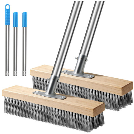 KutaKuta Balai Métallique Extérieur - Ensemble de 2 pour Nettoyage Efficace des Terrasses