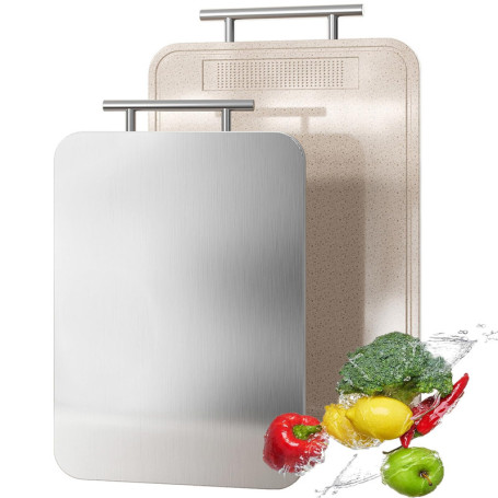 Planche à Découper Double Face en Titane Pur - Ustensile de Cuisine Écologique