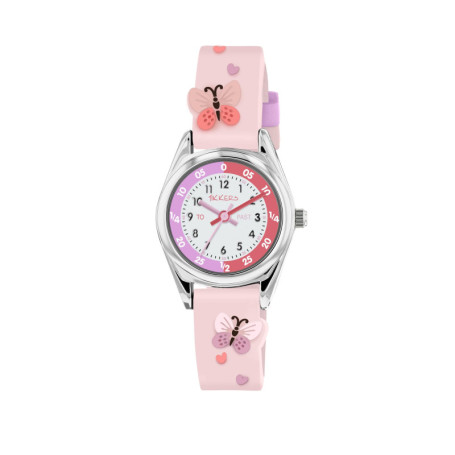 Montre Tikkers Garçon 3D Papillons Rose - Cadran Facile à Lire