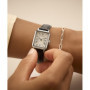 Montre Femme Timex TW2Y00800 avec Bracelet en Cuir Noir et Cadran Blanc