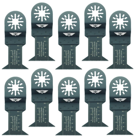 Pack de 10 Lames de Coupe à Bois 44mm TopsTools UN44F - Compatibles Bosch, Makita, Milwaukee