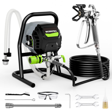 Pulvérisateur de Peinture Airless WORKPRO 700W - Haute Efficacité pour Intérieur et Extérieur