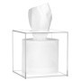 Boîte à mouchoirs en acrylique carrée QWORK - 14 x 14 x 14 cm, transparente
