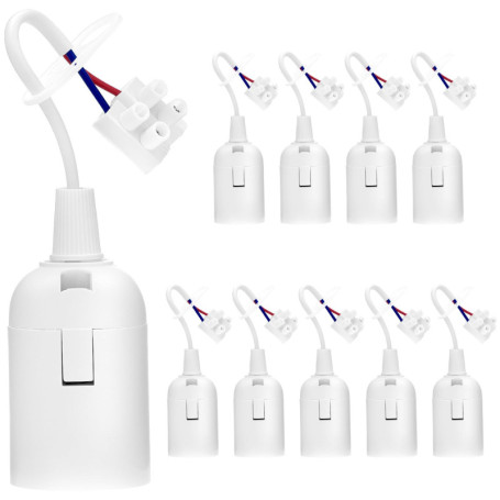 QWORK Douilles E27 avec Câble - Lot de 10 pour Rénovation et Construction