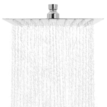 Pommeau de Douche Inox Chromé QWORK 20CM - Économie d'Eau 30%