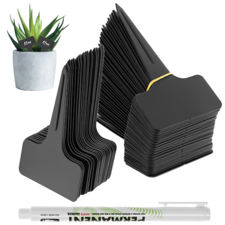 QWORK Étiquettes de Plantes en Plastique - 120 Pièces Résistantes aux Intempéries