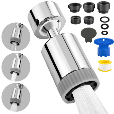 Mousseur de Robinet Cuisine 3 Modes avec Rotation 360°