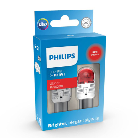 Lampe de Signalisation LED Philips Ultinon Pro6000 Rouge P21W