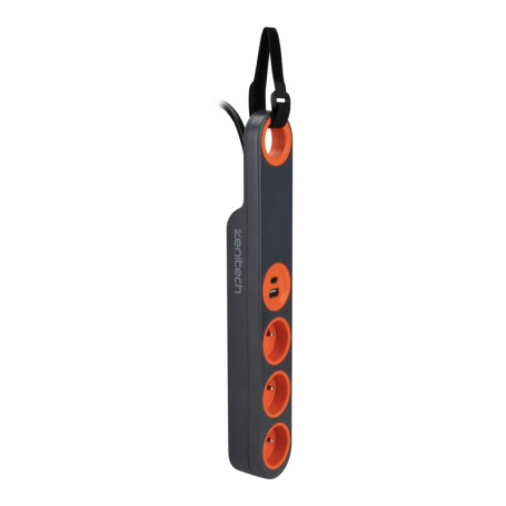 Bloc Multiprise Klipo avec Lampe LED - 3 Prises et Ports USB - 4 m