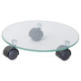 Chariot Roulant en Verre Transparent pour Pots de Fleurs - Ø 28 cm