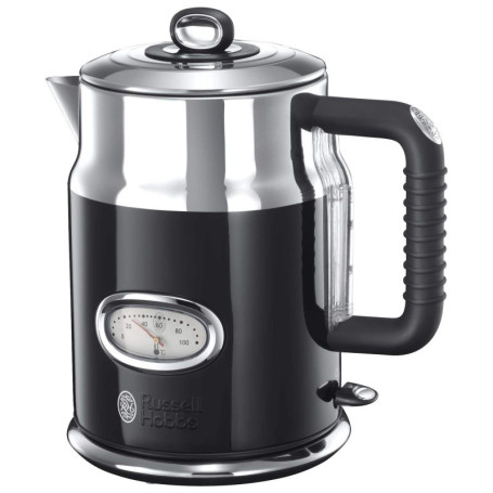 Bouilloire Électrique Vintage Russell Hobbs 1,7L Noir - Ébullition Rapide et Design Élégant