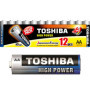 Toshiba Lot de 12 Piles AA Alcalines LR6 1,5V - Ultra Longue Durée