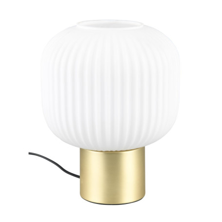 Lampe de Table DIVA en Laiton Mat et Verre Blanc - Élégance Intemporelle