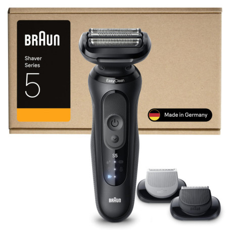 Rasoir Électrique Braun Series 5 Noir - Étanche avec Tondeuse et Accessoires