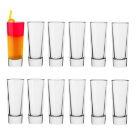 Lot de 12 Verres à Shot en Verre Sten - 60 ml, Idéal pour Vodka et Liqueurs