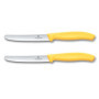 Set de Couteaux à Petit Déjeuner Victorinox - 2 Pièces Jaunes avec Lame Dentelée