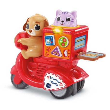VTech Press & Go Scooter Rapido - Jouet Interactif de Livraison de Pizza pour Bébé
