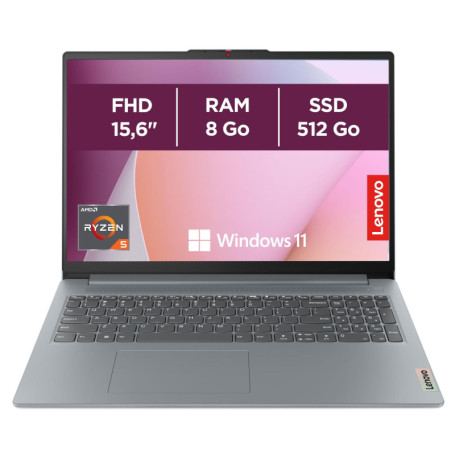 Lenovo IdeaPad Slim 3 - Ordinateur Portable 15.6'' FHD AMD Ryzen 5