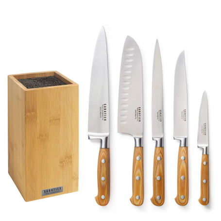 Bloc de 5 Couteaux de Cuisine Essentiel en Acier Sabatier Trompette