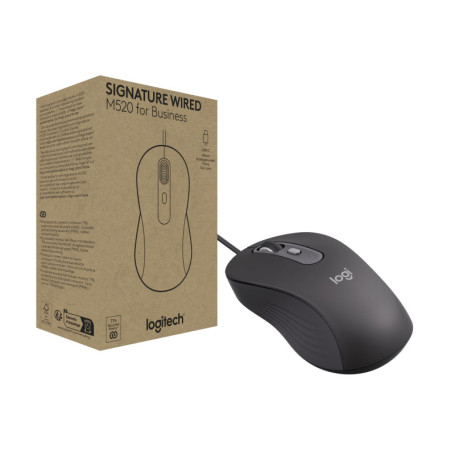 Logitech Signature M520 - Souris Filaire USB-C Ambidextre pour Bureau