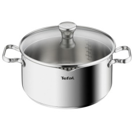 Faitout Tefal Duetto 24 cm en Acier Inoxydable avec Couvercle Filtrant
