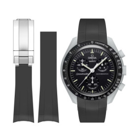 Bracelet de rechange en silicone noir pour montre Omega x Swatch MoonSwatch