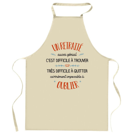 Tablier de Cuisine Humoristique pour Retraité - Cadeau Original Planetee