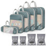 Set d'Organisateurs de Valise 9 Pièces - Sacs de Compression et Compartiments pour Voyage