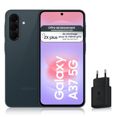 Samsung Galaxy A37 5G - Smartphone Android 256 Go avec Chargeur Rapide 25W - Vert Foncé