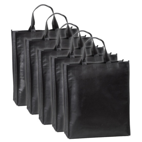 Lot de 5 Sacs de Course IPEA en TNT - Tote Bags Réutilisables Noirs