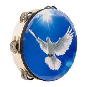 Tambourin Dove 20,3 cm - Instrument de percussion pour célébrations et prières
