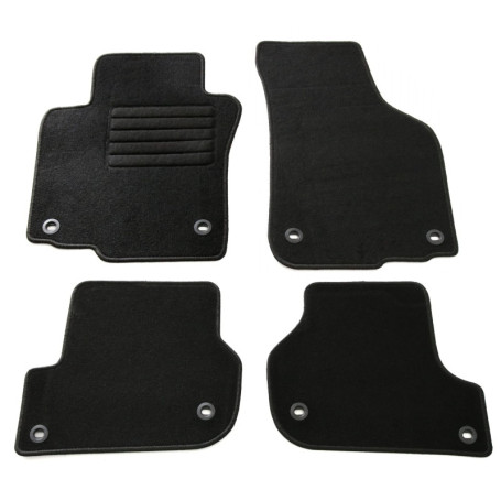Tapis de Sol Velours Noir pour Skoda Octavia 2 - Set de 4 Pièces