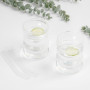 Lot de 2 Verres Ondulés de 410 ml avec Pailles en Verre - Winter Shore